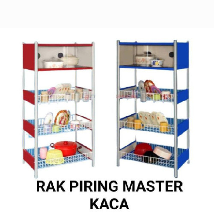RAK PIRING MASTER ALUMUNIUM 4 SUSUN KACA