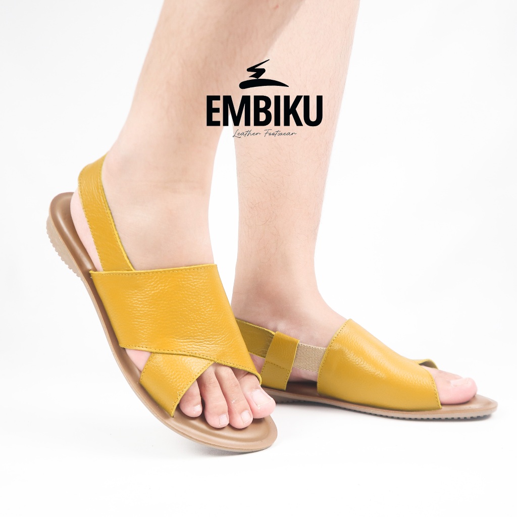 TAMYA Sandal Kulit Wanita - Sandal Tali Teplek Kulit Asli Garut - Sandal Kulit Garut