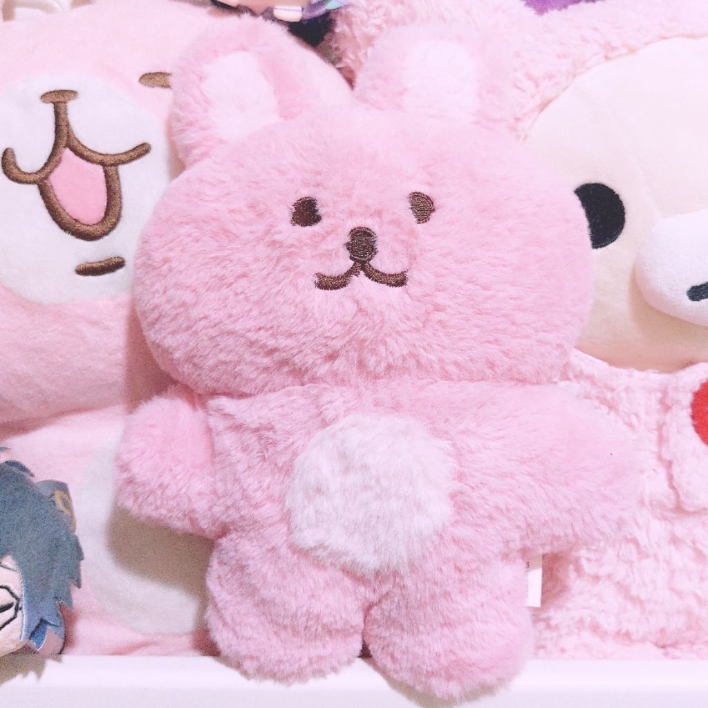 Daiso Korea Cute Bunny Plushie Boneka Kelinci Pink Usagi Kawaii Nuigurumi Pajangan Pastel Soft Baby 