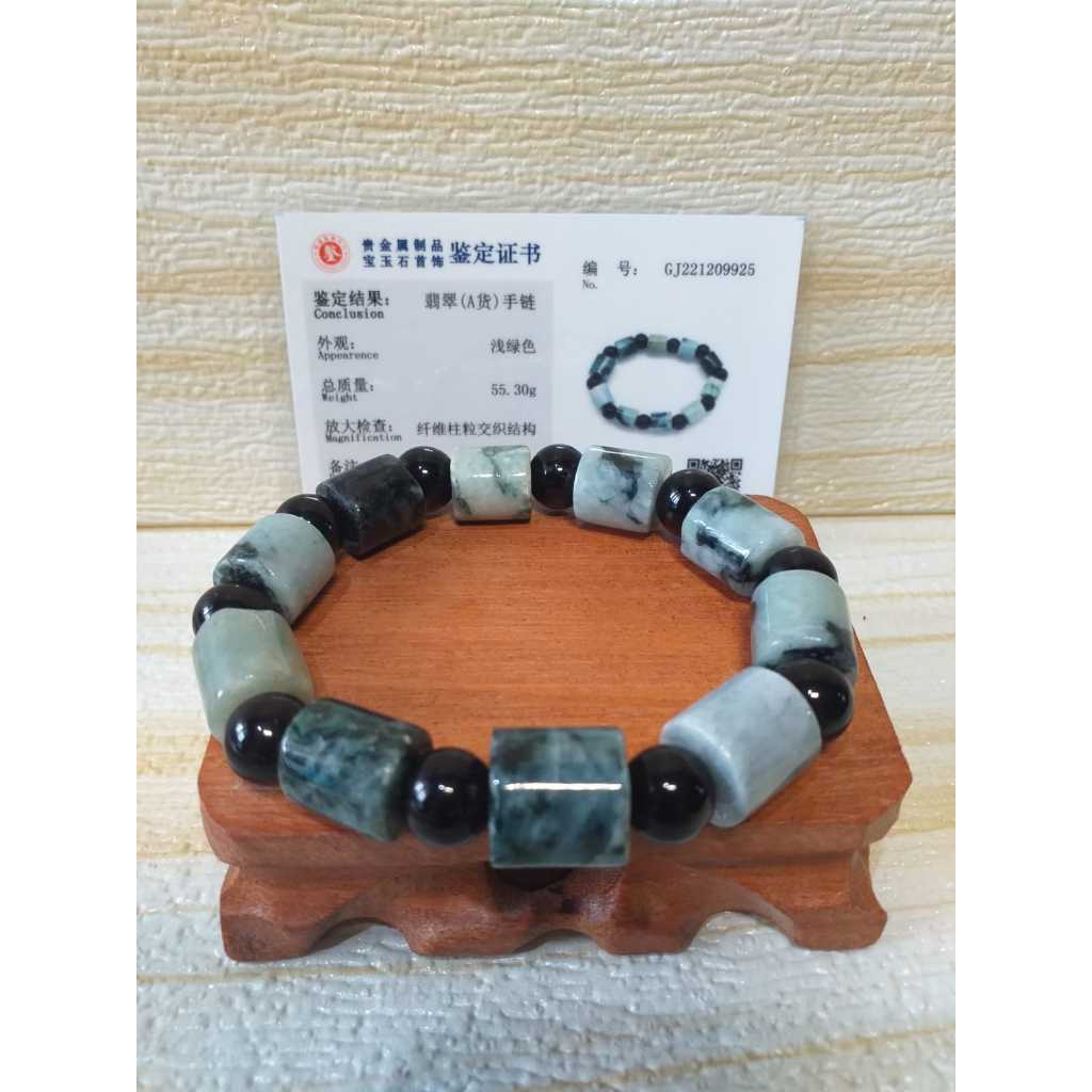 Gelang Jade / Jadeite / Giok Burma Model Tabung - ORIGINAL / ASLI + Sertifikat Keaslian