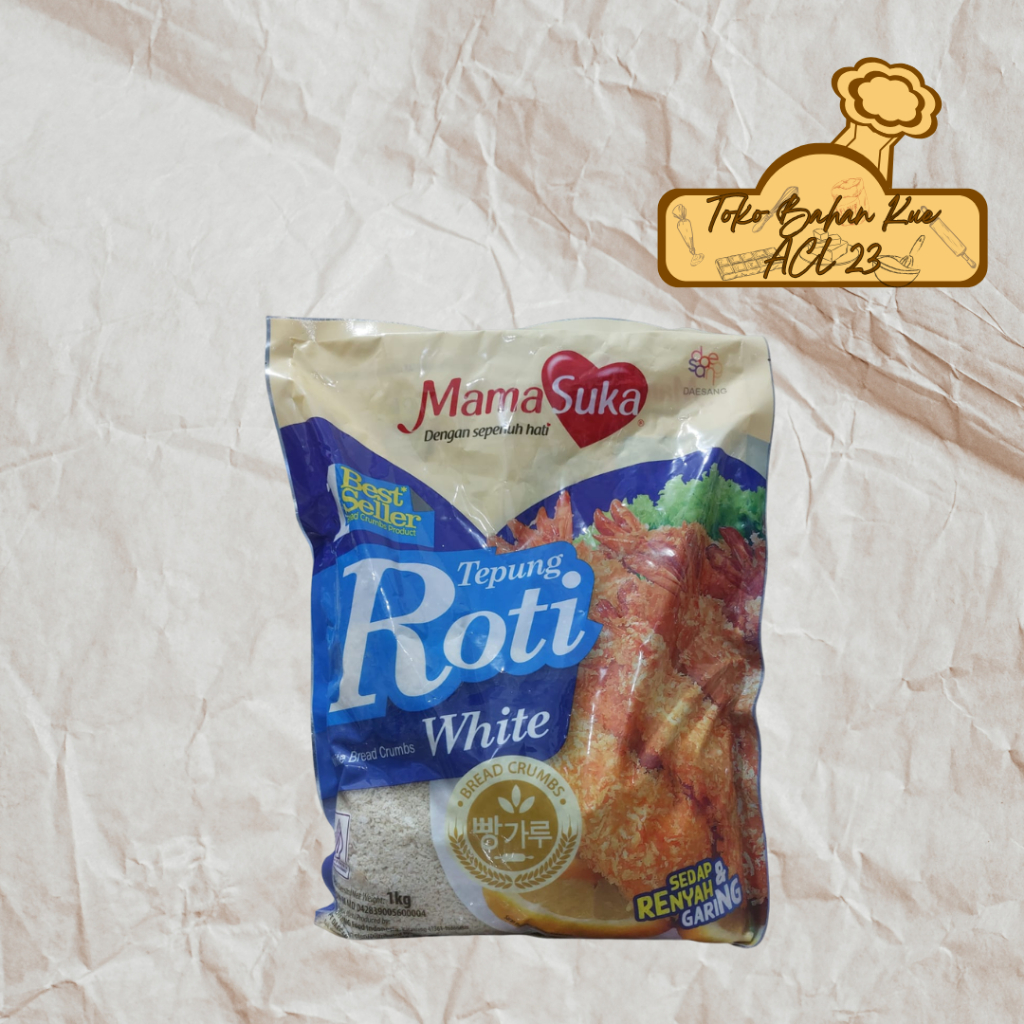 Mamasuka Panir Putih/White Panko Breadcrumb Kasar/Tepung Panir Putih Mamasuka 1 Kg