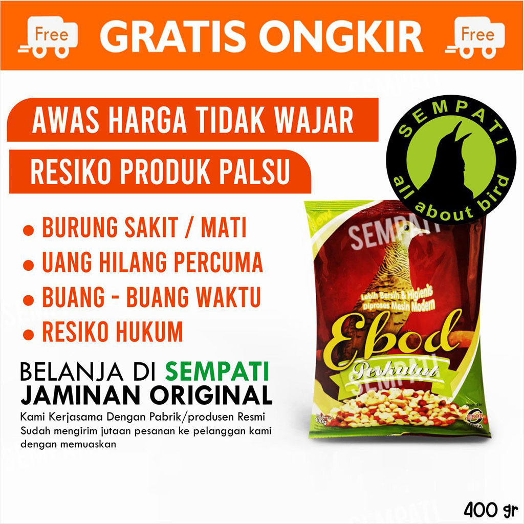 SEMPATI
 PAKAN BURUNG PERKUTUT KEMASAN PLASTIK EBOD JAYA