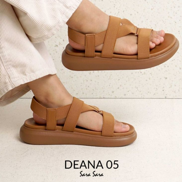 Sara Sara Deana05 sepatu sandal kasual wanita karet spatu sendal sporty