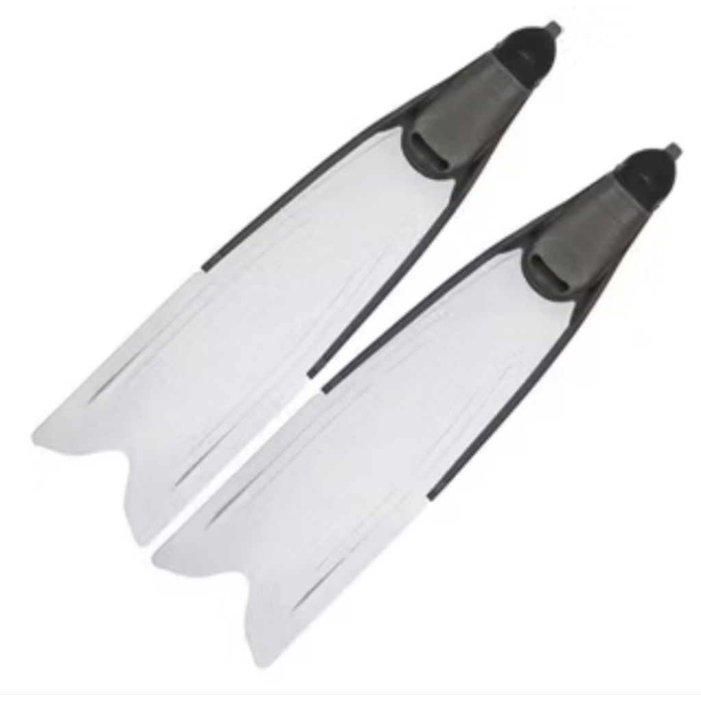 Freedive Long Fins Spearfishing Fins Size 43 White