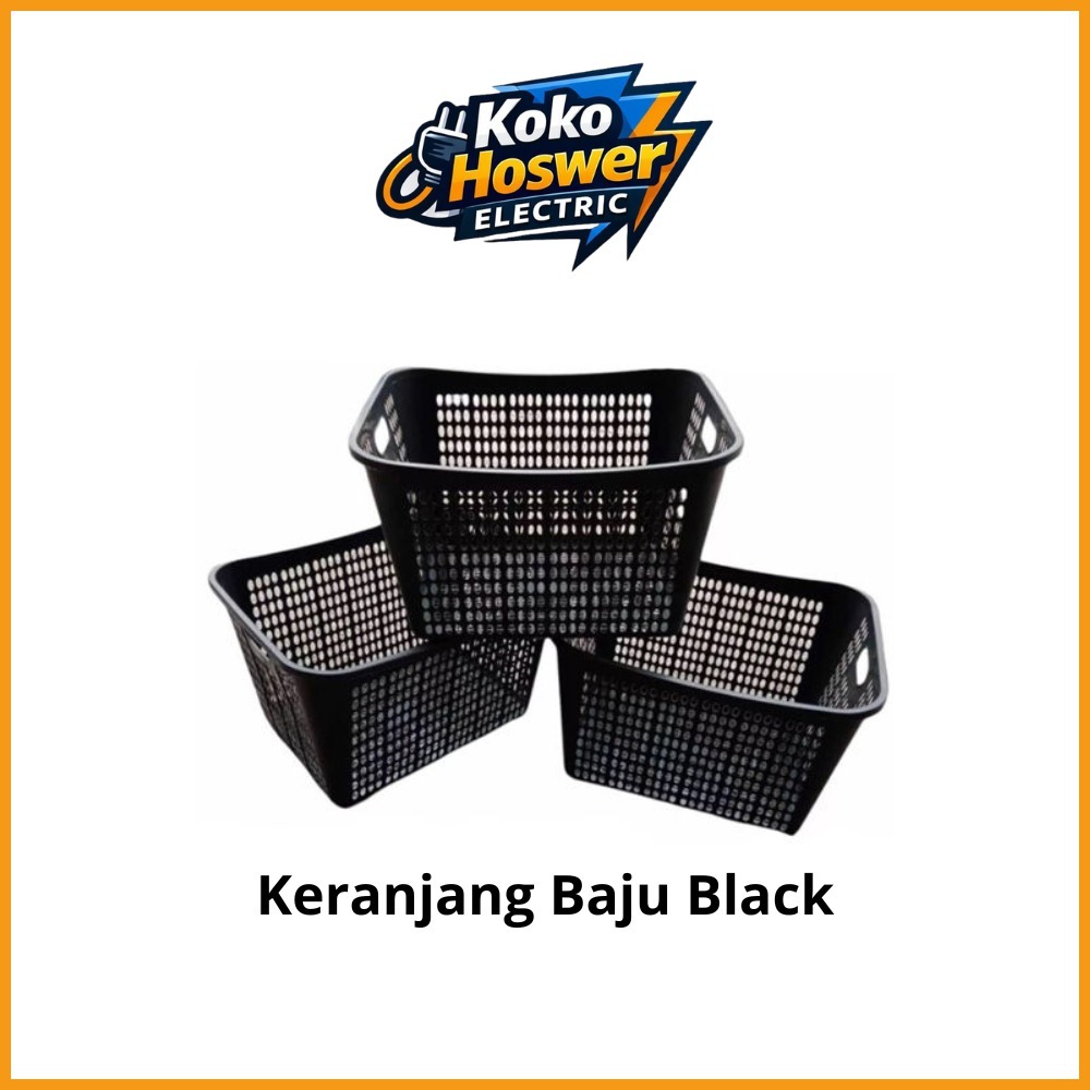 Keranjang Laundry Hitam/ Keranjang Baju Plastik Kuat dan Tahan Lama