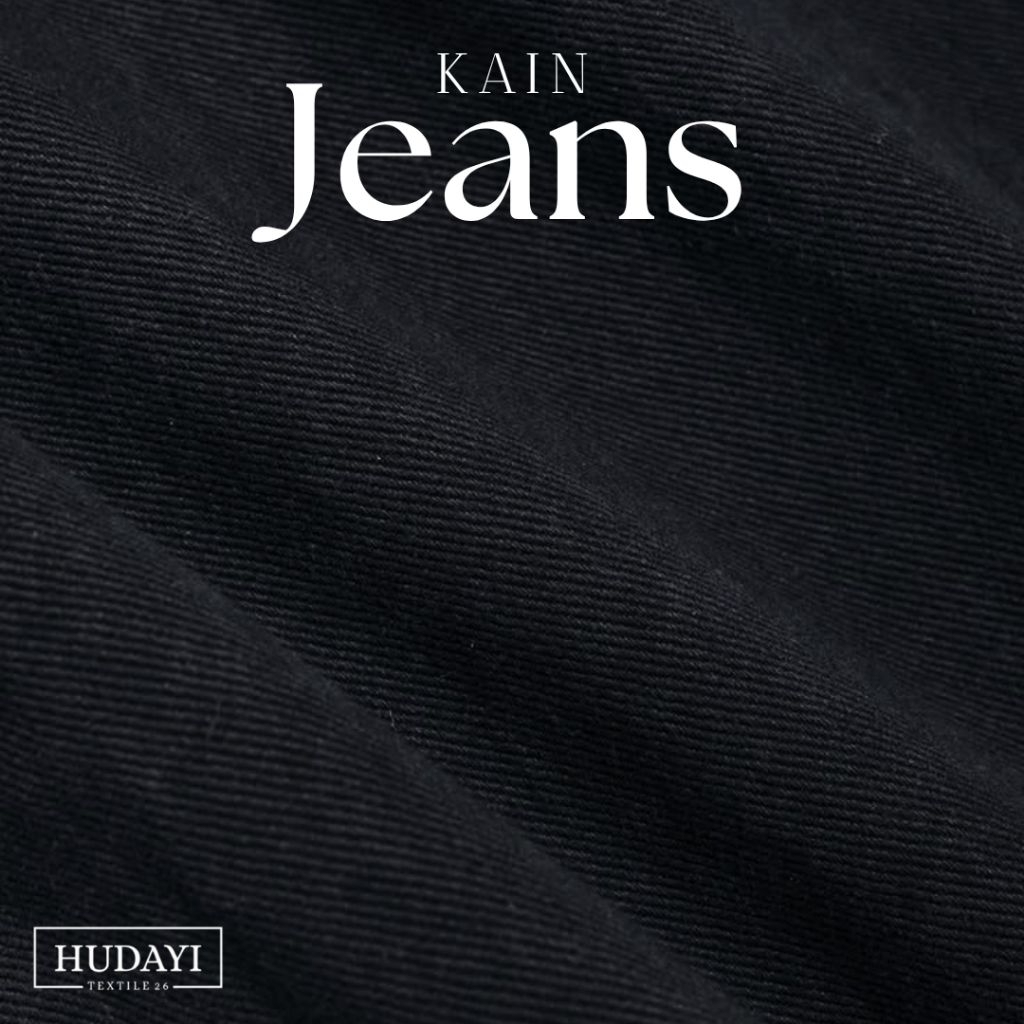Kain Jeans Hitam Non Stretch Meteran Bahan Untuk Jaket Celana Topi