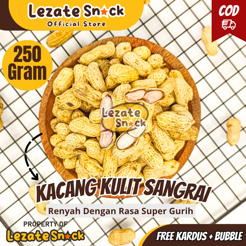 Kacang Kulit Sangrai Oven 250GR Kualitas Super / Kacang Kulit Sangrai Pasir Kiloan / Kacang Sangrai 