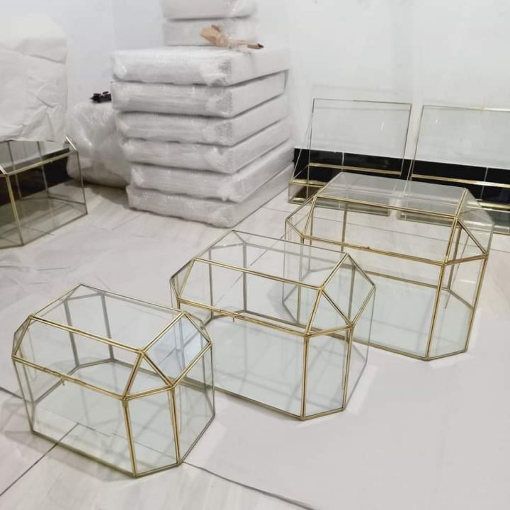 kotak hantaran kaca/ hantaran seserahan satuan & per set / box mahar / dulang hantaran