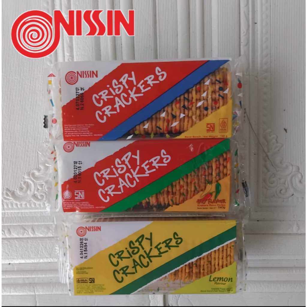 Nissin Crispy Crackers 140gr keju/spicy flavour/lemon