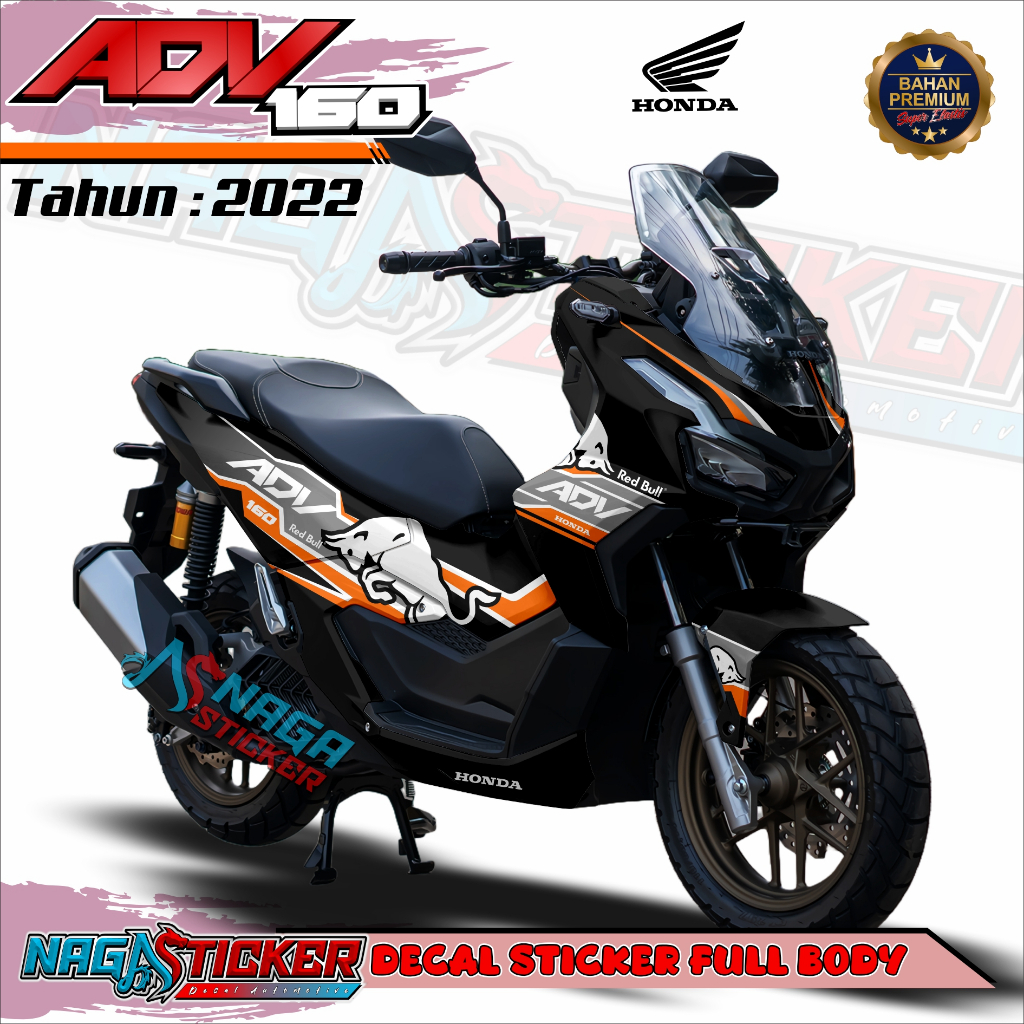 [COD] Sticker ADV160 Decal Motor Full Body Honda ADV 160 Livery Bantengred ANV13 Desain Bisa Custom