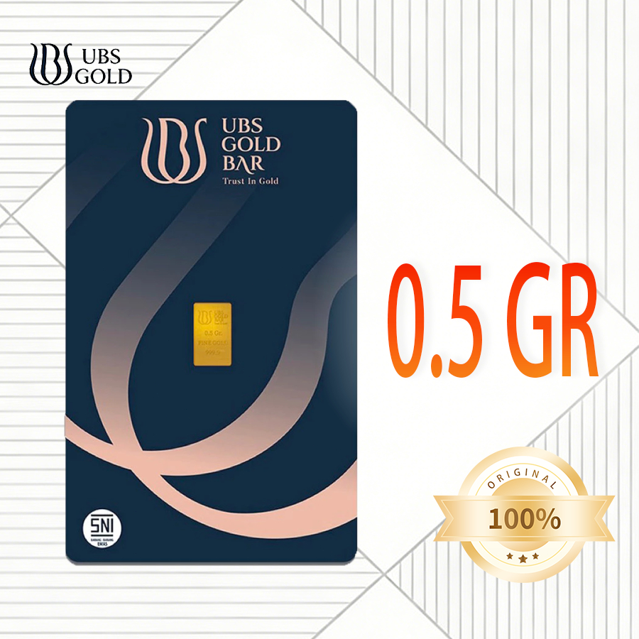 Logam Mulia Emas UBS 0.5/1 Gram - Bersertifikat Asli, 24 Karat, Kemasan Tebal