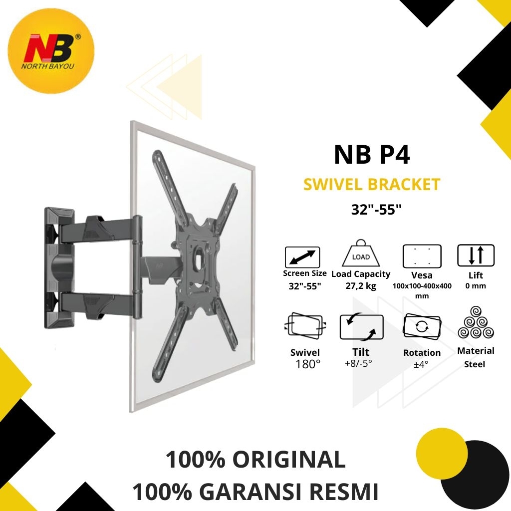 North Bayou P4 Swivel Bracket 32" - 55"