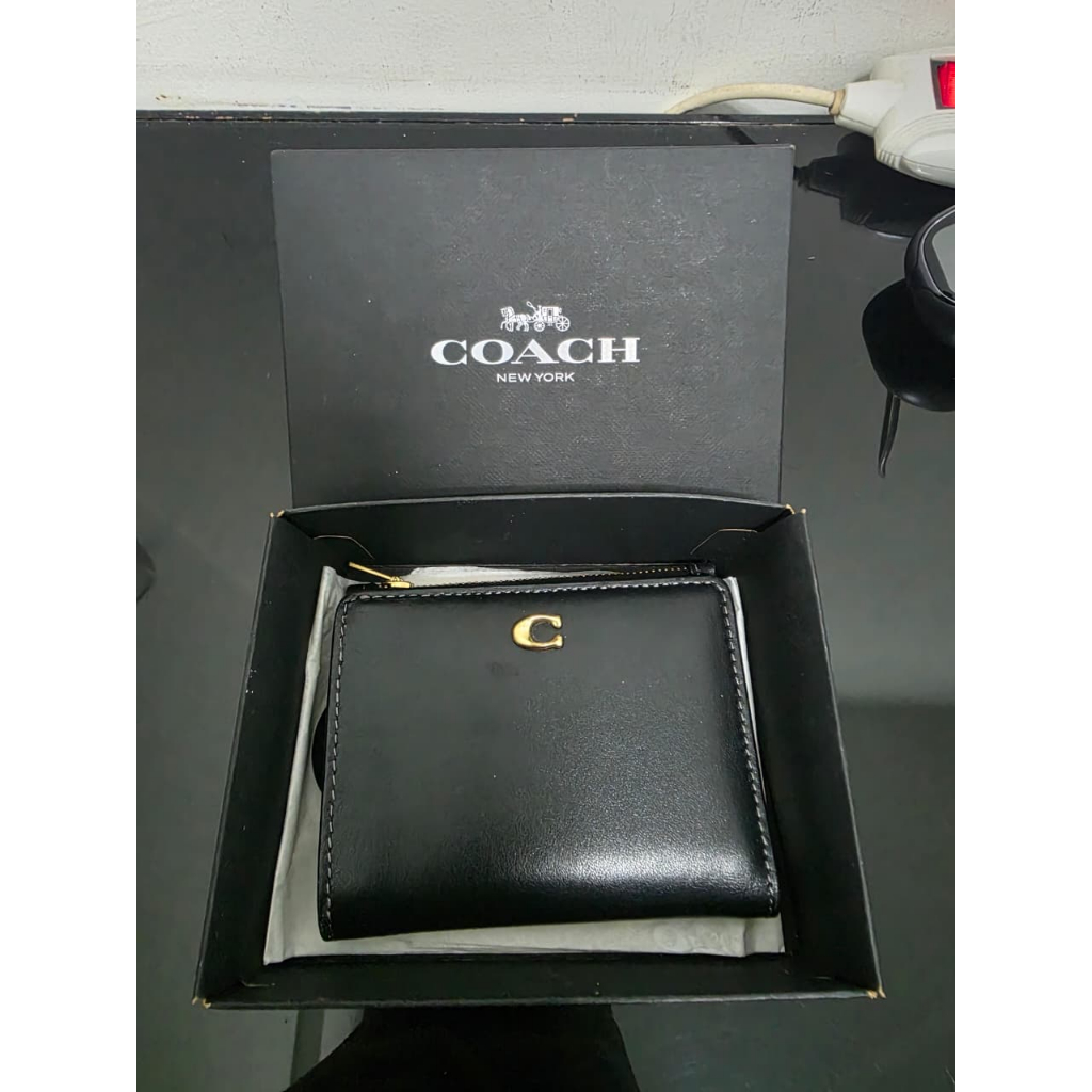 Dompet Coach Wanita Original Lipat Hitam Kulit Asli Wallet Coach New York Preloved