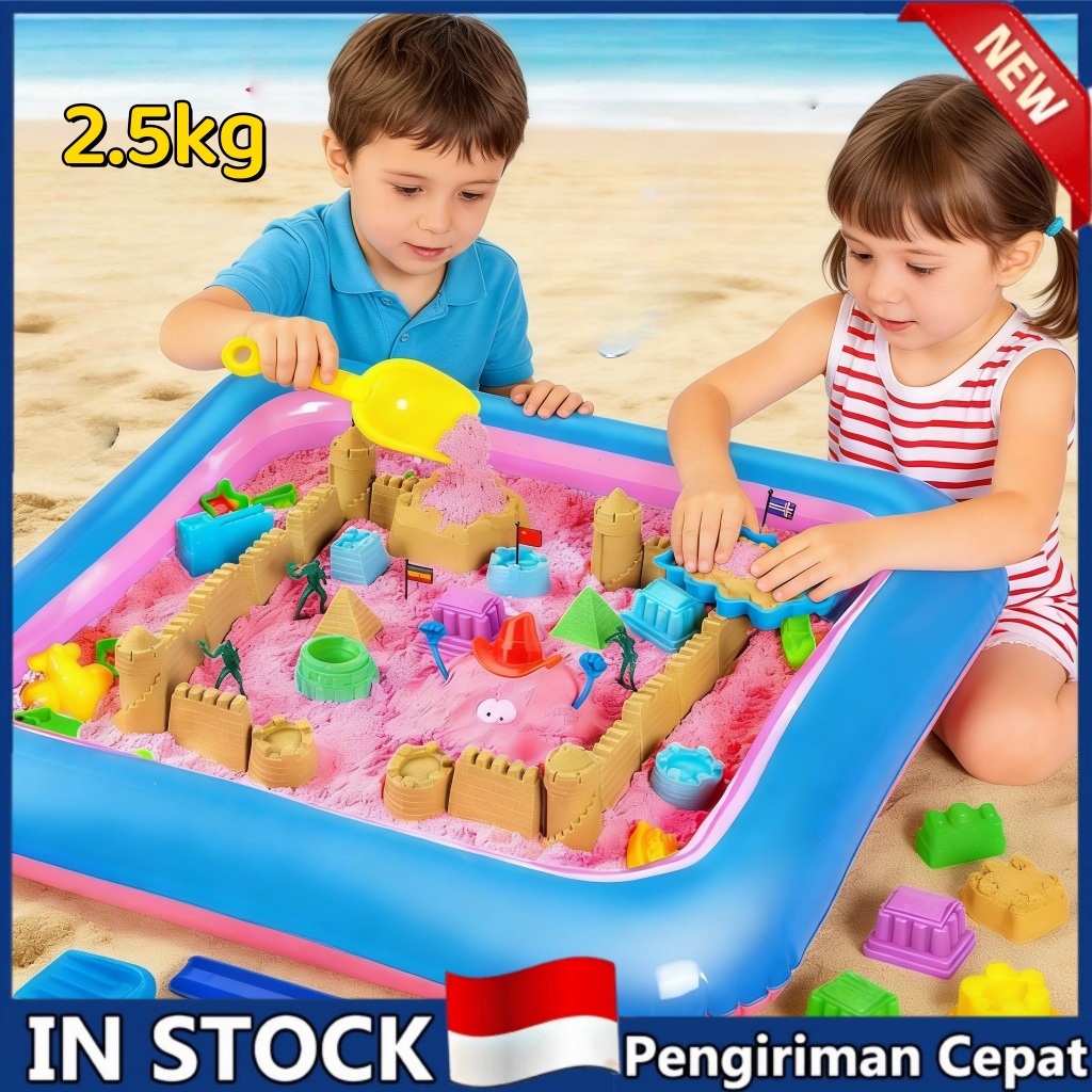 66pcs Mainan Pasir Ajaib / Pasir Ajaib 2.5 kg Paket Lengkap Set Mainan Anak