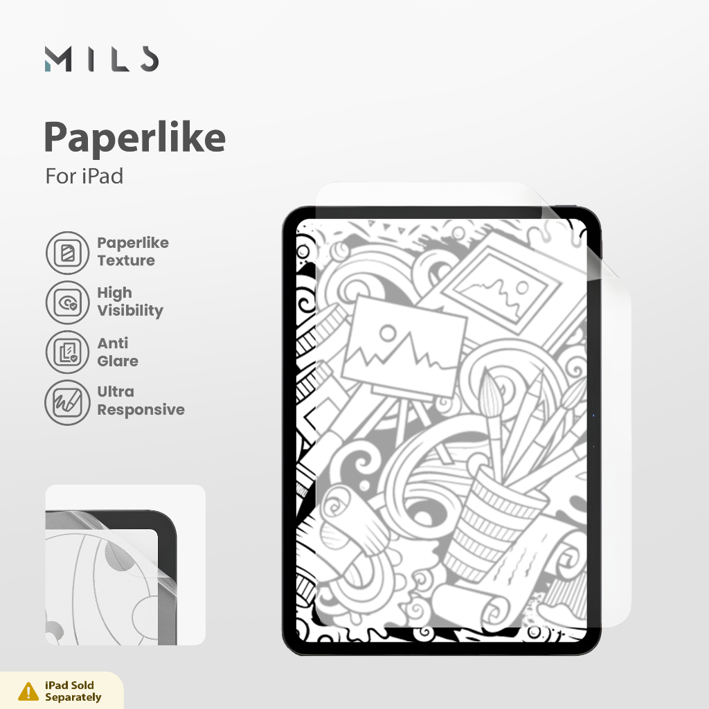 MILS Technologies Matte Paperlike / Paperfeel Screen Protector Guard Anti Gores for iPad 5 6 7 8 9 1