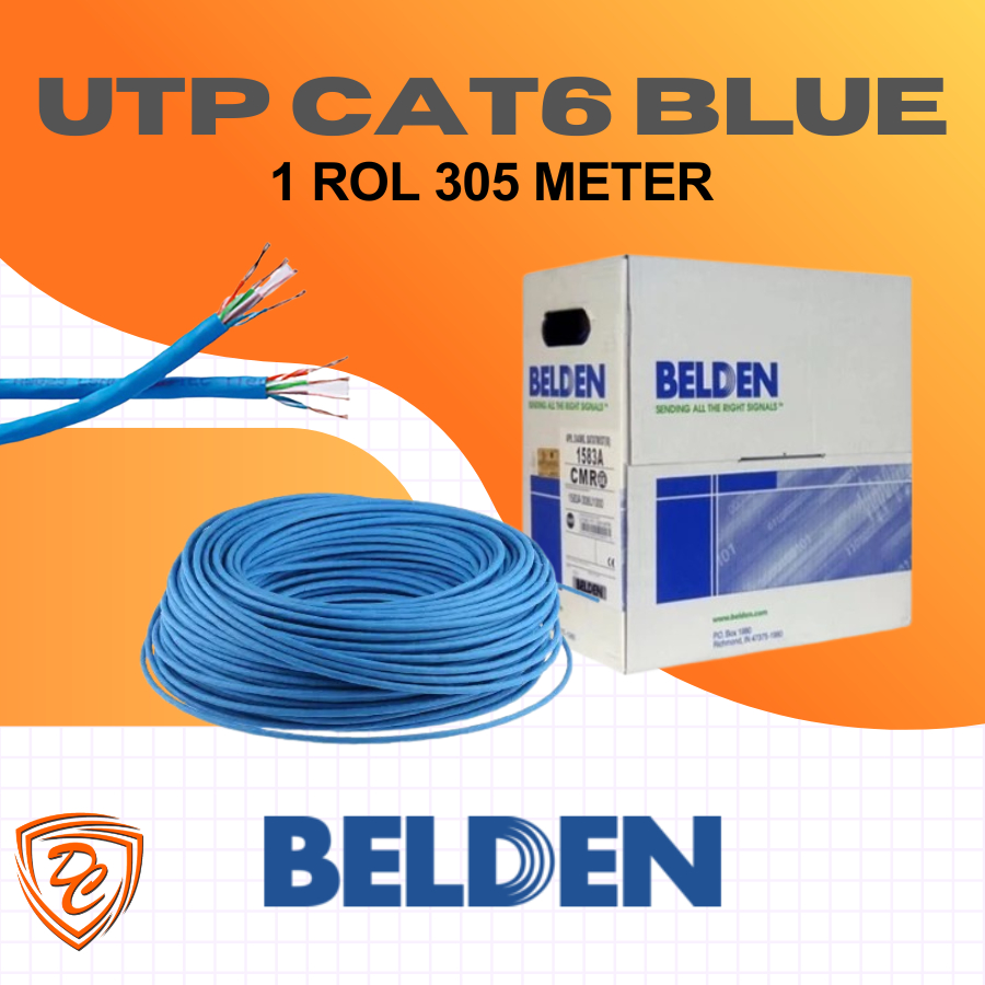 Kabel Belden Cat6 Blue Internet Cable UTP LAN CAT 6 1Rol / 305 meter 7814A Original