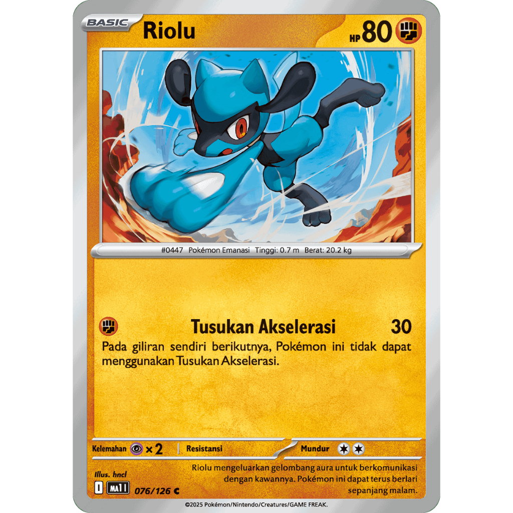 Riolu 076/126 Evolusi Mega MA1 - KARTU POKEMON TCG INDONESIA