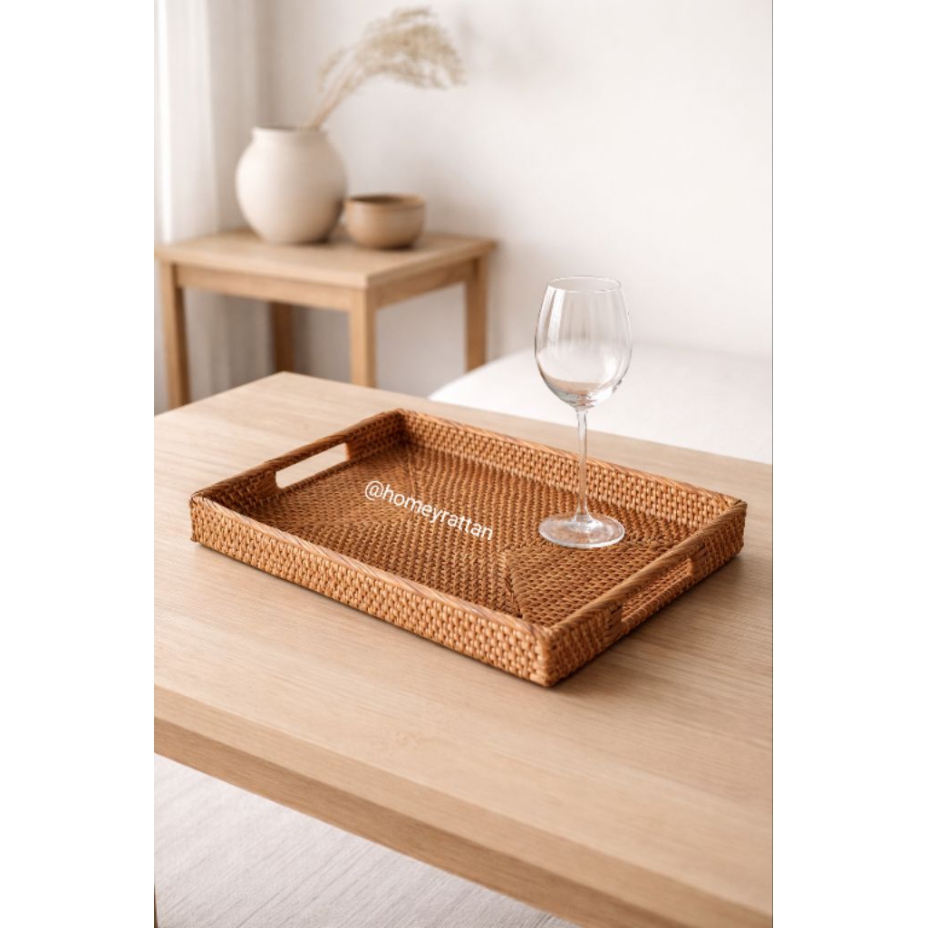 Homey Rattan  | Nampan Rotan | Kerajinan Rotan | Tray rotan asli Lombok