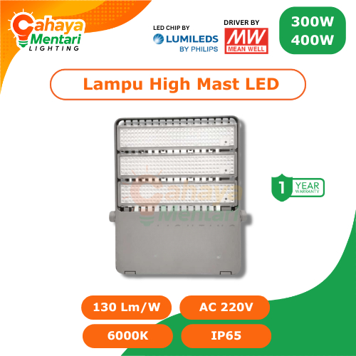 Lampu High Mast LED 300W 400W Stadion Lapangan GOR Bola Tennis Indoor Outdoor Futsal Mini Soccer