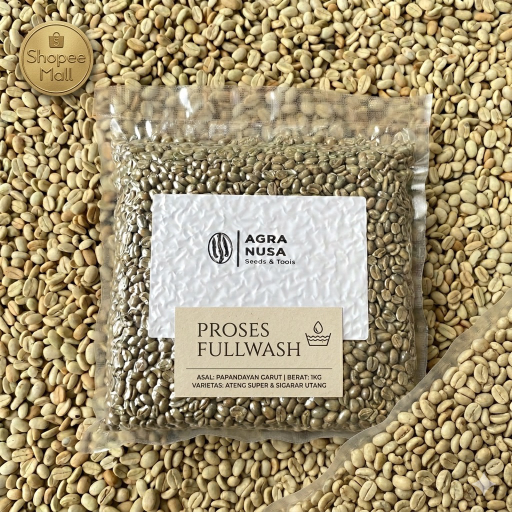 Green Bean Arabika Papandayan Garut - Fullwash Process - Biji Kopi Mentah 1KG