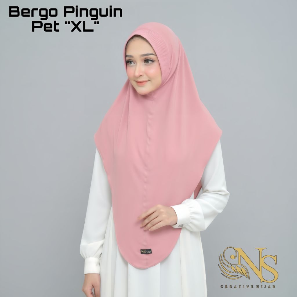 NS Hijab Pet XL Standar Jilbab Instant Simple Kerudung Pinguin Oval Jersey Premium Original by NS Hi