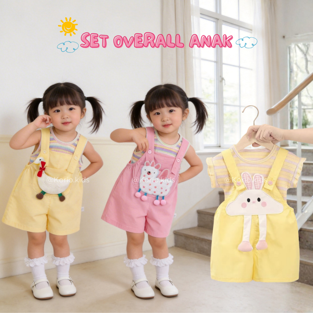 One Set Anak Perempuan Anak Perempuan Baju Kodok Anak Setelan Overall Awan Kaos Knitt