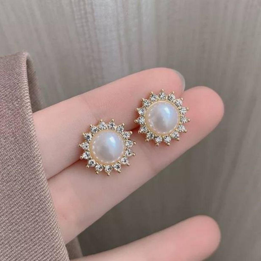 anting import/anting fashion/anting stud/pearl/silver 925