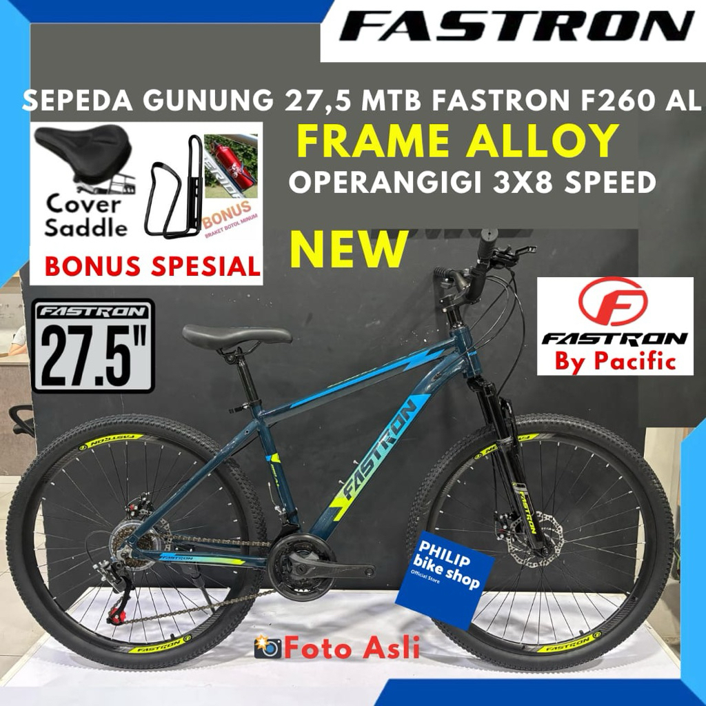 Sepeda Gunung 26 27,5 MTB FASTRON F-260 Frame Alloy Pacific terbaru