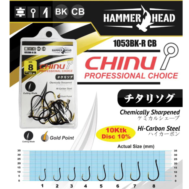 Mata Kail - Pancing hammerhead chinu gold point