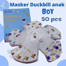 Masker Duckbill anak 3 Ply Gambar Lucu 1 Pax isi 50 Pcs Mix gambar Umur 4-9 Tahun