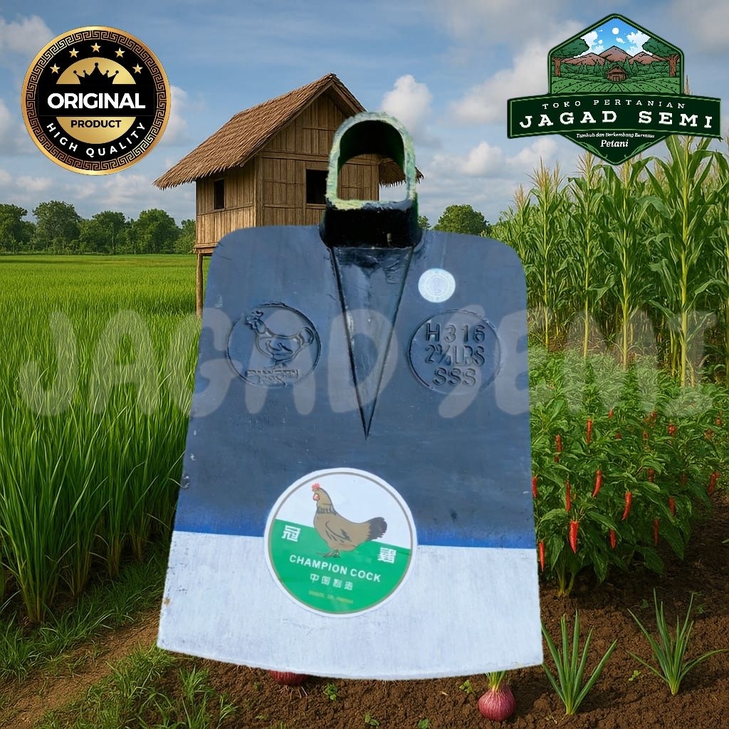 ORIGINAL  CANGKUL CAP AYAM BULBI BULU BIANG IMPORT ANTI CUIL ANTI LENGKET CANGKUL BAJA SUPER