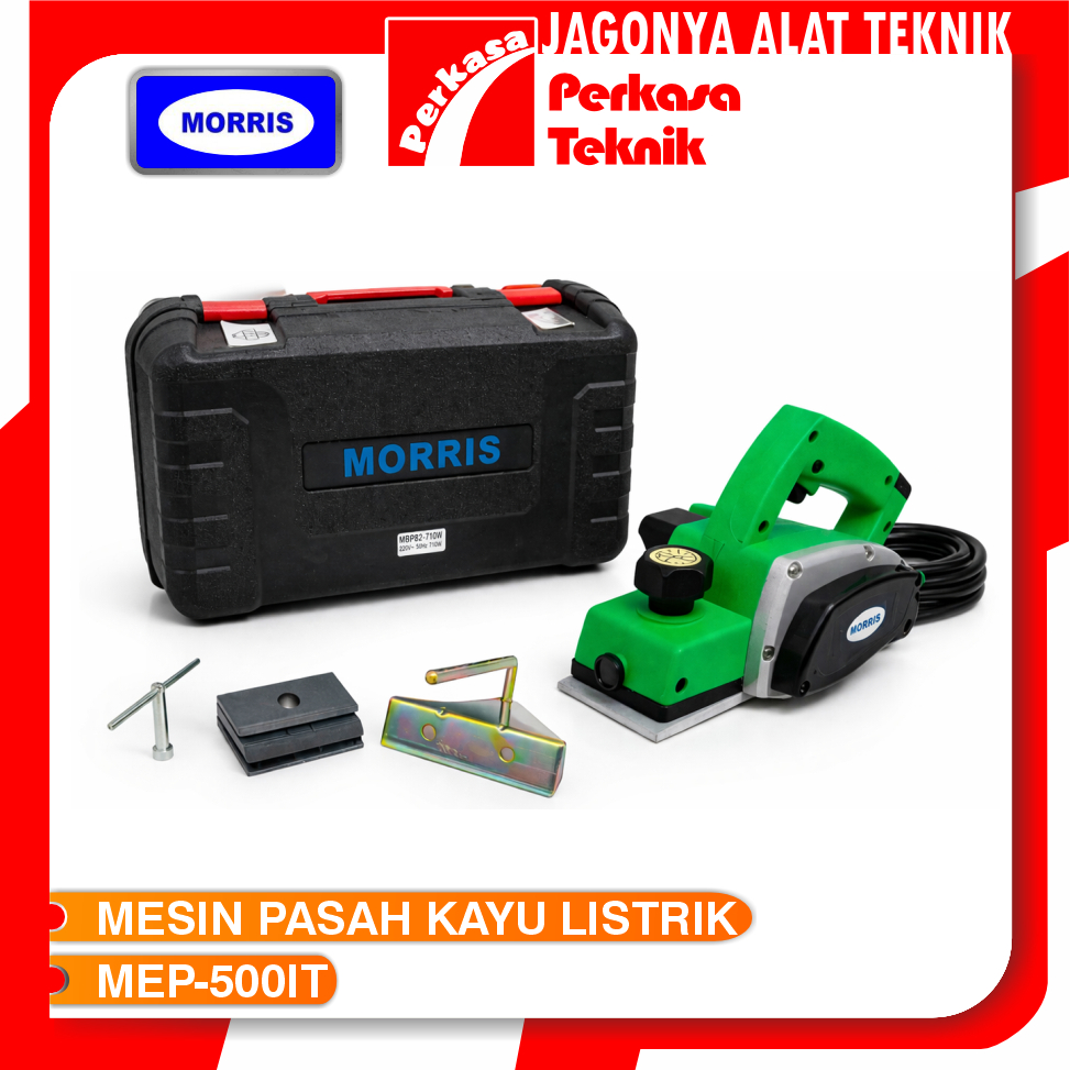 Mesin Pasah Kayu Listrik Morris MEP500IT Electric Planer model 1900B Makita Free Koper Box PVC