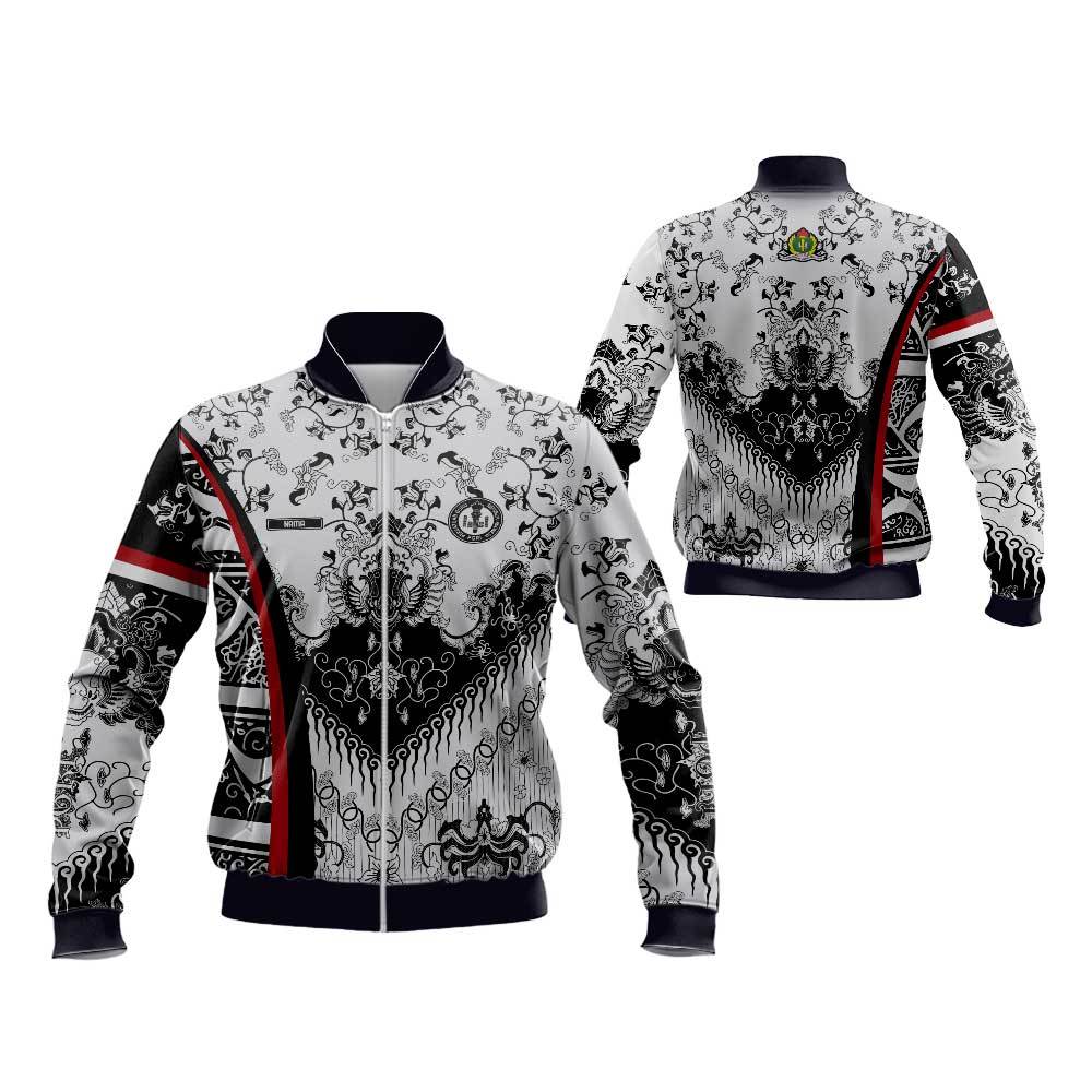 Jaket Bomber PGRI/Jaket Pria Motip Batik PGRI Fullprint