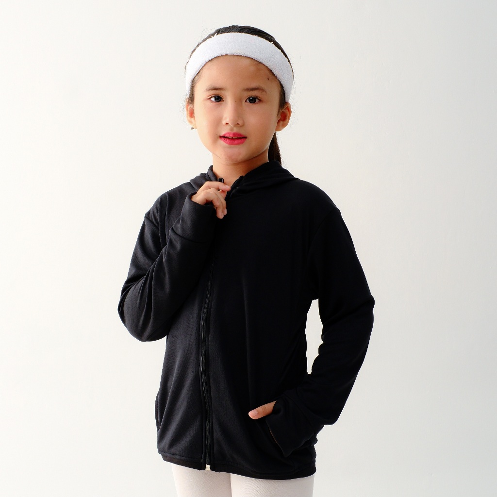 JGRS - Jaket Outerwear Anak Unisex (U-14) - Anti UV & Sun Protect Long Sleeve Mesh AIRism Hoodie