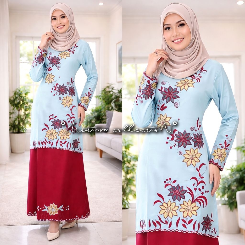 SETELAN BAJU KURUNG BORDIR ORGANDI