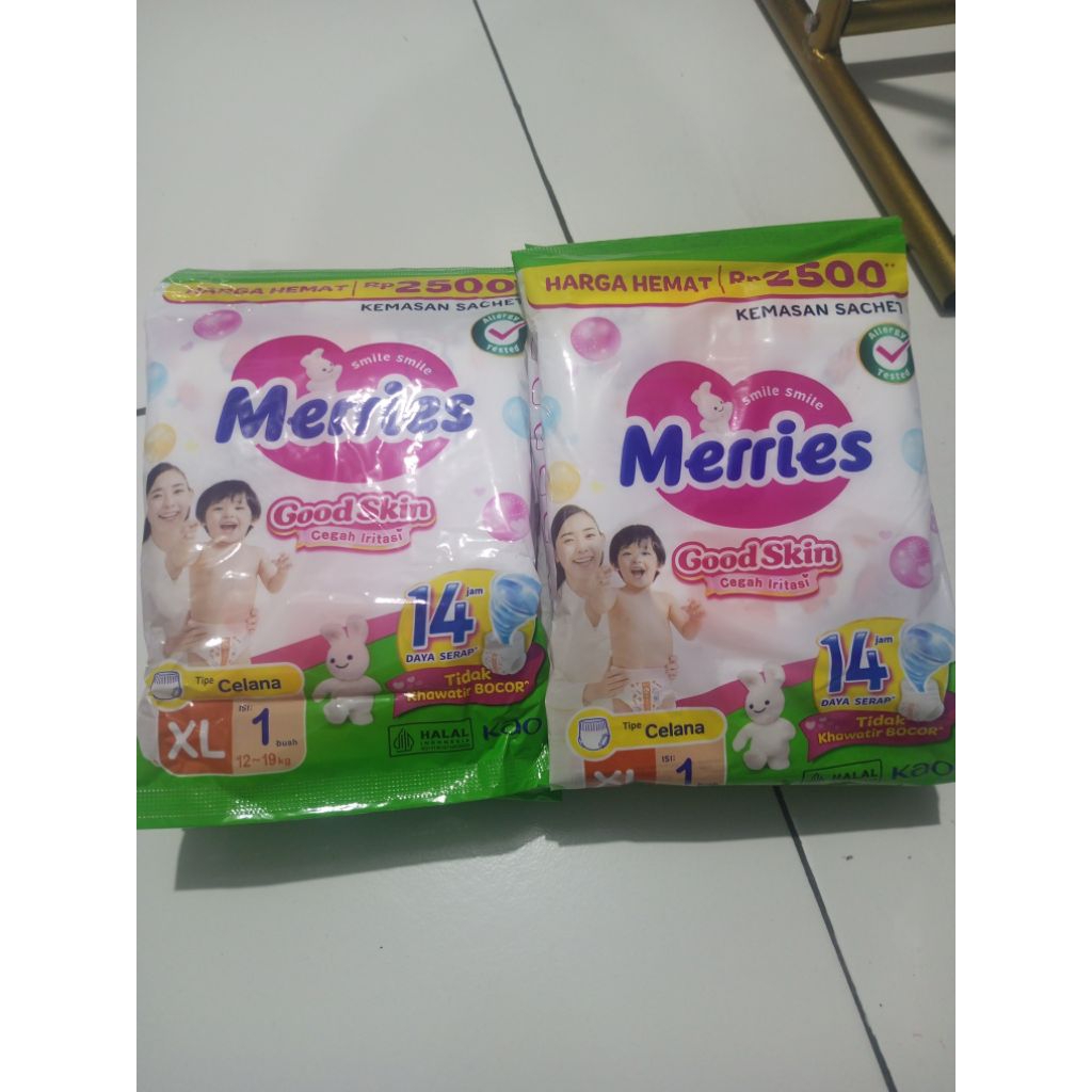 Pampers Merries Renceng isi 6 M L XL