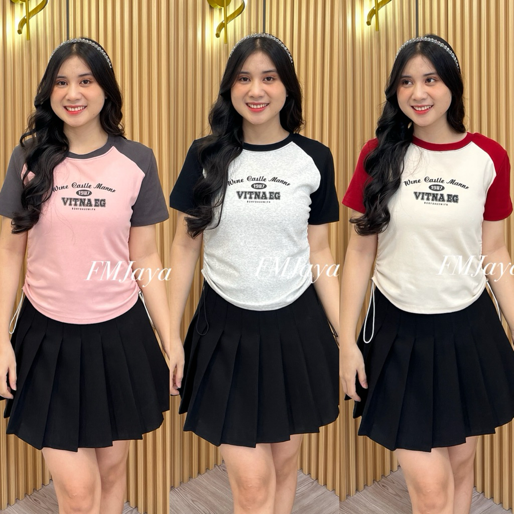 ATASAN KAOS SERUT IMPRT WANITA 2131 || KAOS IMPRT KOMBINASI WANITA / KAOS SERUT SAMPING