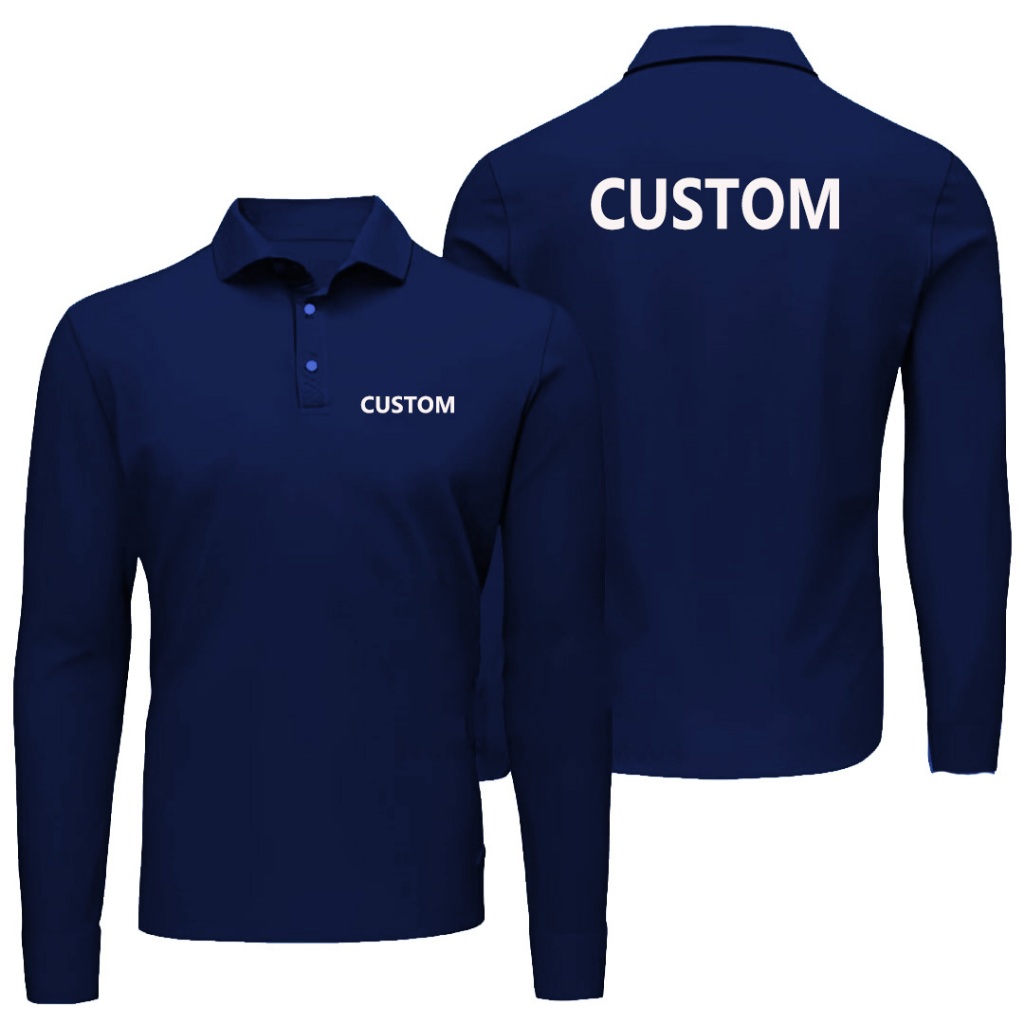 Polo Shirt Lengan Panjang Seragam Custom ( Bebas Request ) / Kaos Kerah Unisex Custom