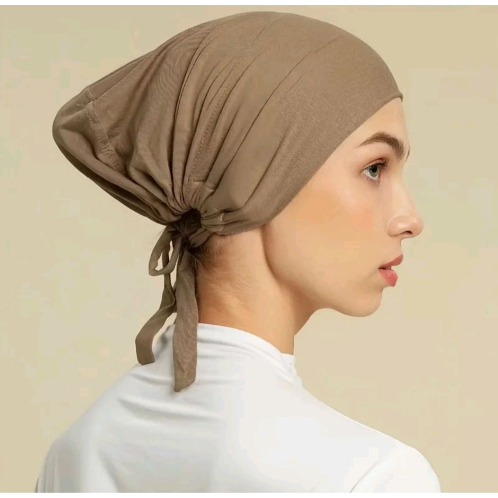 ciput kaos tali belakang / ciput tali dalaman kerudung