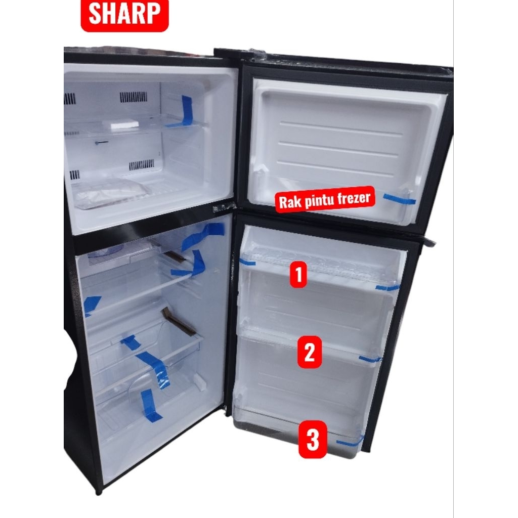 RAK BOTOL PINTU ATAS / BAWAH KULKAS SHARP 2 PINTU SJ-195 / SJ-197 Original