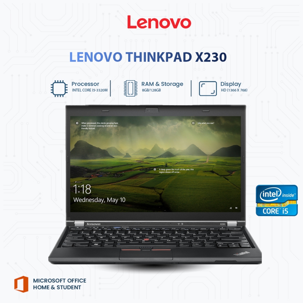 Lenovo ThinkPad X230 / T430 | Core i5-3320M | RAM 8GB | SSD 128GB | Laptop Bisnis Tangguh