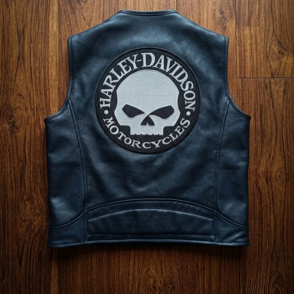 ROMPI MOTOR KULIT ASLI VEST MOGE BIKER HARLEY DAVIDSON STYLE