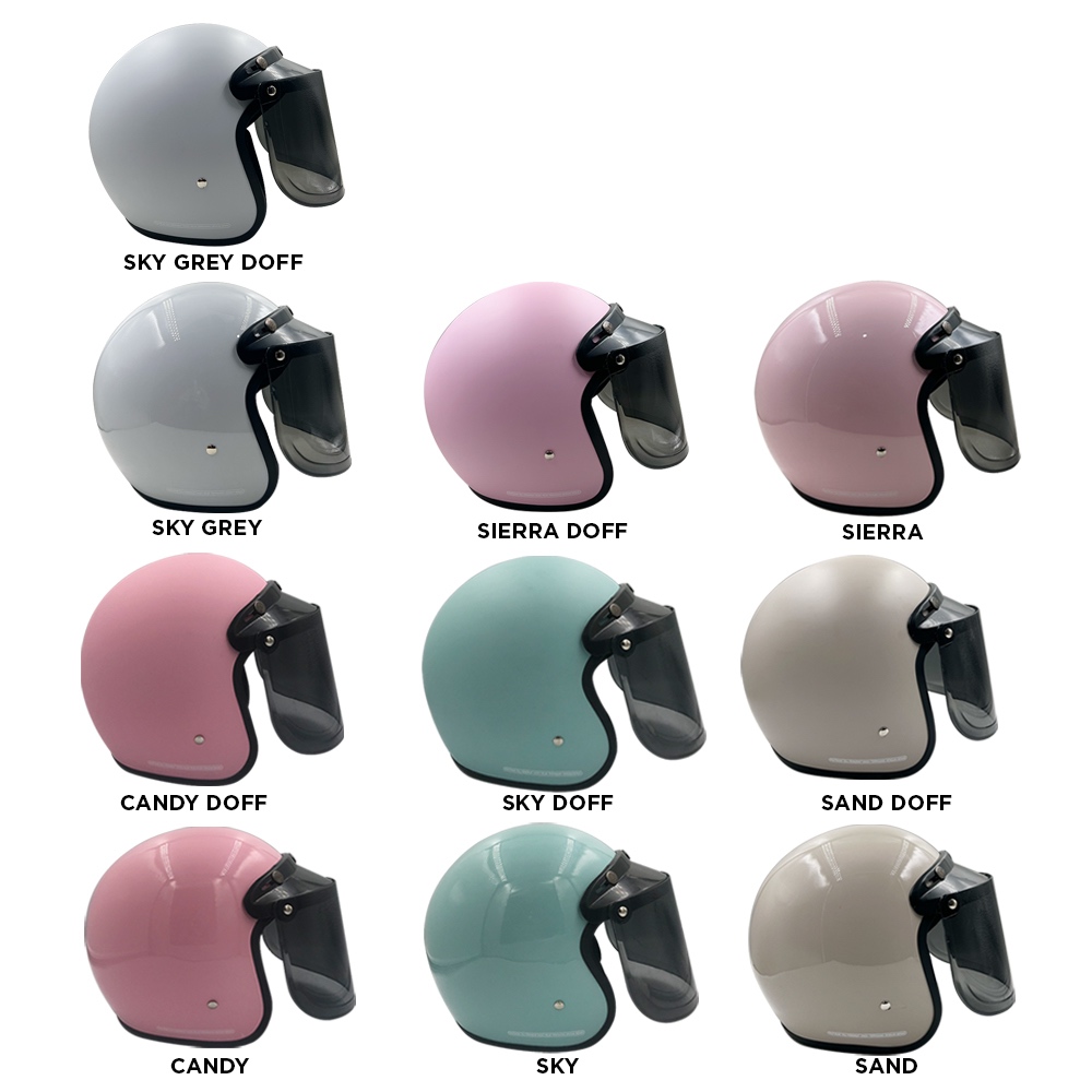 Legacy Helm - Helm Bogo Dewasa Polos Warna Unik Lucu Retro SNI