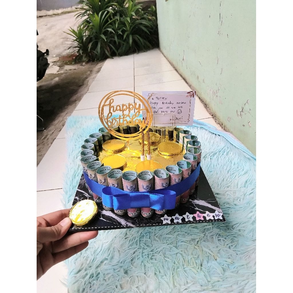 cake money uang mainan 50rb- buket ulang tahun- hadiah ultah anak