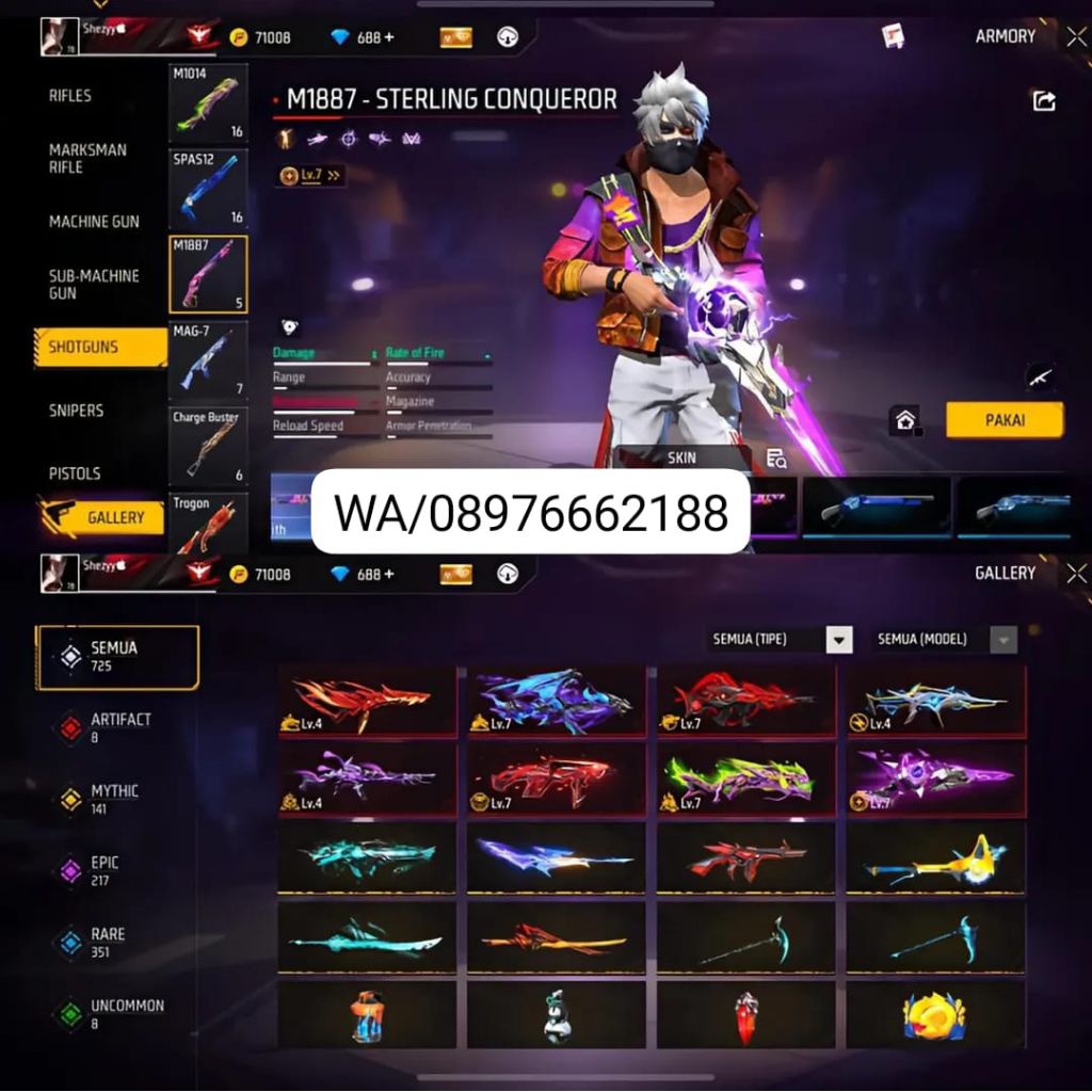 PROMO JUAL' AKUN FREE FIRE AMAN DAN SULTAN