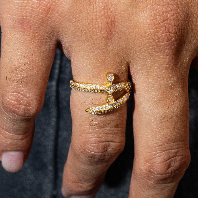 Mispacci - Cincin Sword Iced Out - Gold