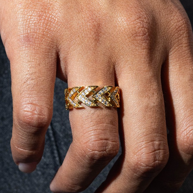 Mispacci - Cincin Arrow Iced Out - Gold