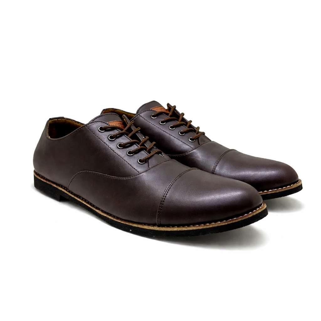 Sepatu Pantofel Pria Brown Big Size 44-48 | Sepatu Formal Elegan Kulit Premium Jumbo