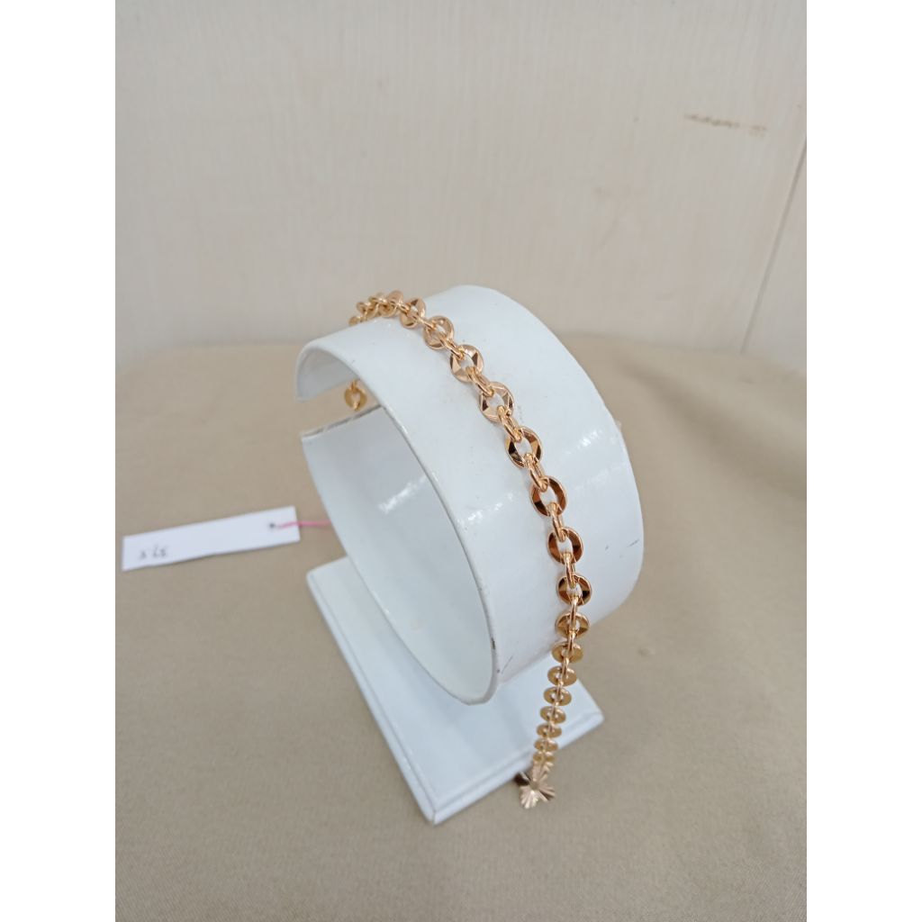 gelang emas 37,5% kadar muda variasi polos