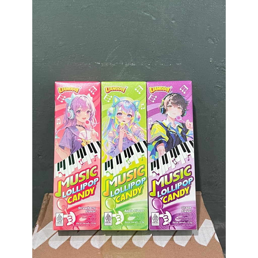 LIANGGUI MUSIC LOLLIPOP CANDY ALL VAR 13,5 GR